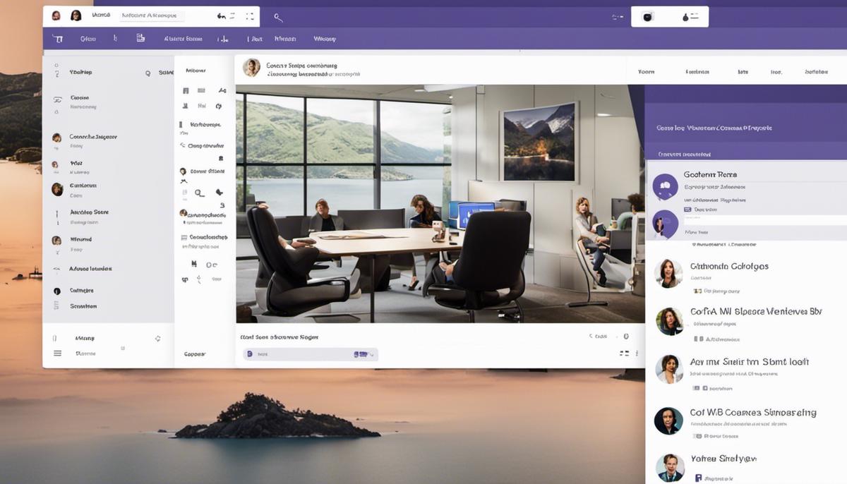 A screenshot of Microsoft Teams, showing a team workspace with channels, conversations, and file sharing options.