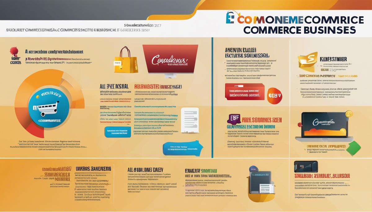 An image showing various key elements required to build a successful E-commerce business