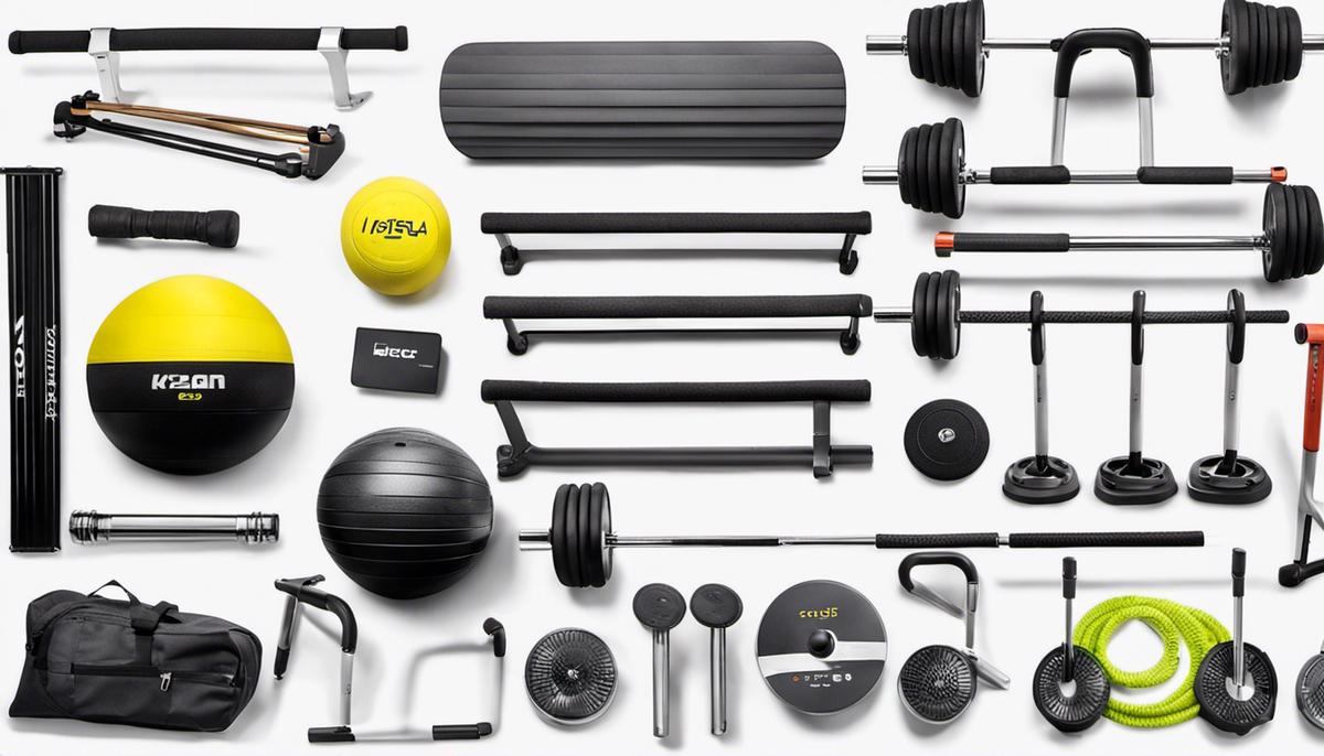 Various fitness equipment pieces neatly arranged on a white background, showcasing their sleek designs and modern appeal.