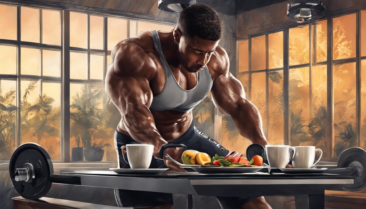 Illustration depicting the combination of intermittent fasting and fitness routines