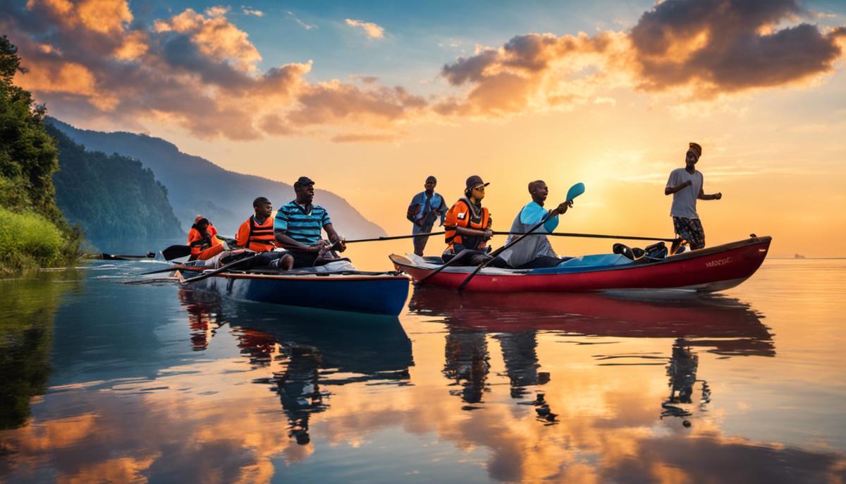 Image description: A group of people engaged in various lifestyle activities that promote mental health