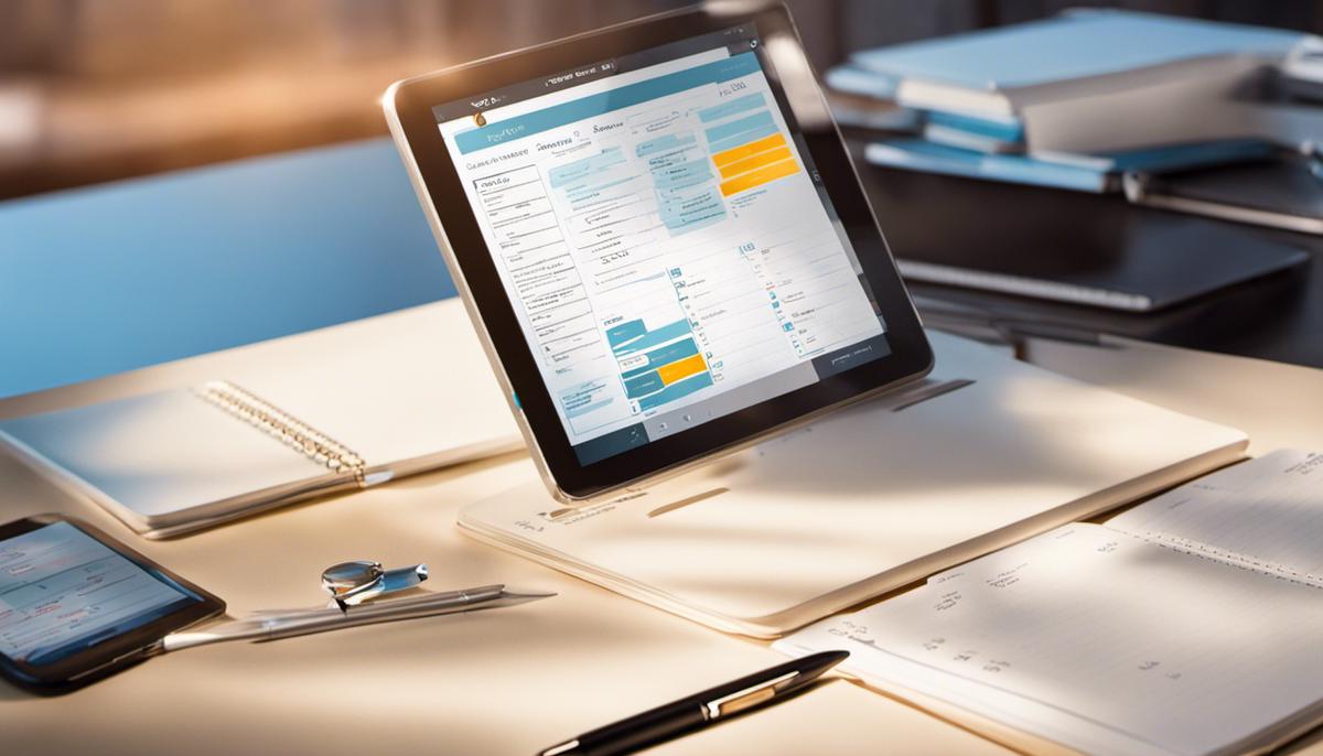 An image of a digital planner with tasks and deadlines written on it, symbolizing effective project and task management