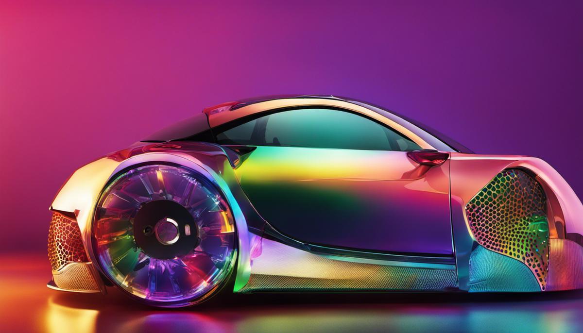 A colorful image showcasing various tech-forward fashion trends.
