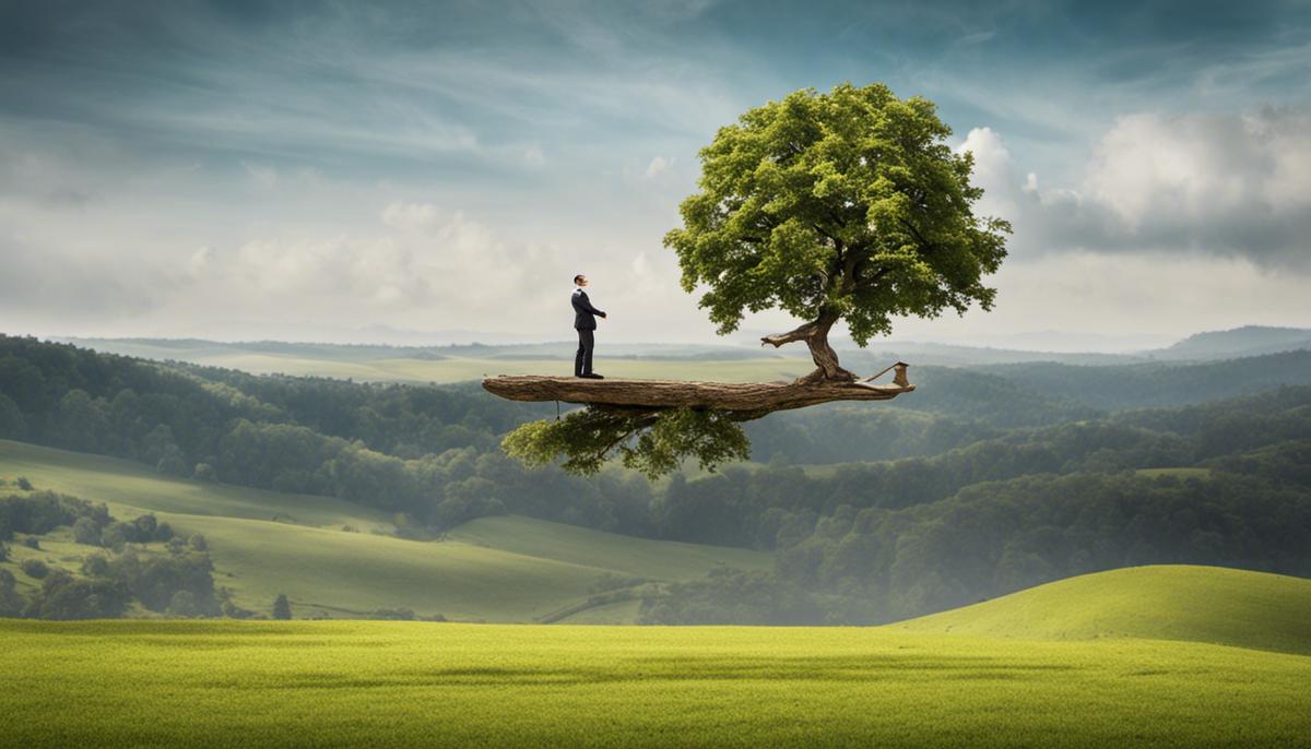An image depicting a person balancing work and personal life